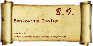 Benkovits Ibolya névjegykártya