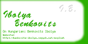 ibolya benkovits business card